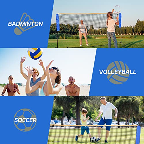 F2C Height Adjustable Portable Tennis Net, Badminton Net for Kids' Volleyball,Soccer Tennis,Pickleball, W/Steel Frame & Carrying Bag Indoor Outdoor Court Bench Backyard Driveway Gym,10FTX 5FT