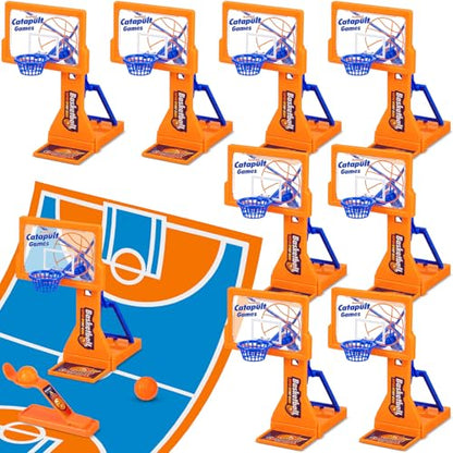 VioraWhite 8 Pack Basketball Game Toys Tabletop Basketball Shooting Game Mini Desktop Basket Ball Gift Desk for Adults Office Relax Reduce Stress Prizes Party Favors Birthday Gift (Blue)