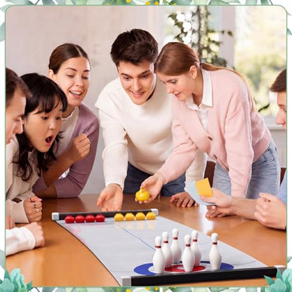 Capoda Tabletop Curling and Bowling Games Baby Shower Game Set Include 8 Curling 6 Bowling 1 Mat 2 Magnetic Strip for Indoor Birthday Bridal Shower Gender Reveal Table Decoration Supplies(Woodland) - style: Woodland