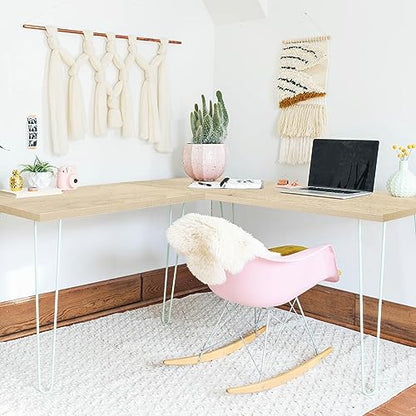 Kaboon Universal Tabletop 45"x20", Solid One-Piece Melamine Table Top, L-Desk Floating Desk DIY, Home and Office, Oak/Grey Tone - color: Oak, size: 45x20