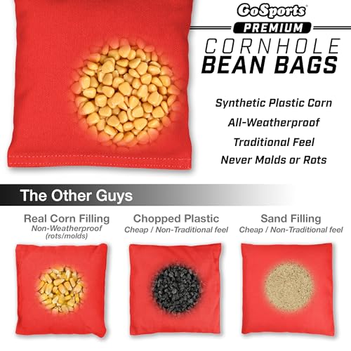 GoSports Cornhole Bean Bags Set of 4-16 Colors Available - Regulation All Weather, Mix and Match - color: White