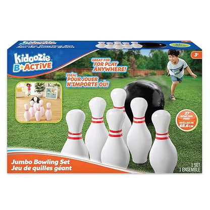 Kidoozie Jumbo Bowling Set - Roll into Gigantic Fun and Strike Out at Boredom - The Perfect Indoor and Outdoor Activity for Ages 3+