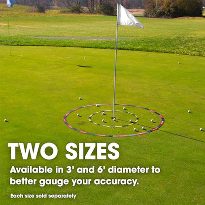 EyeLine Golf Target Circle as Training Aid – Ideal for Chipping and Pitching – Super Thin with Foldable Configurations. Bright Color Markings Easy Sighting. Made in USA - color: 3 Foot Circle