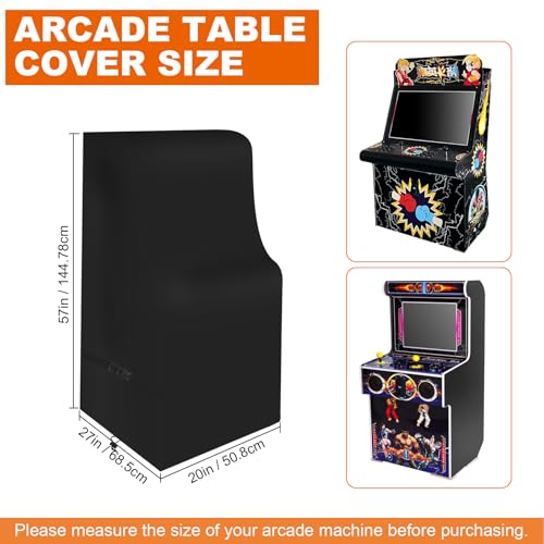Arcade Machine Cover,Heavy Duty Waterproof 600D Oxford Outdoor Protection Covers for Electronic Game Machine and Full Size Video Game , Black(Black, 27*20*57in) - size: 27*20*57in