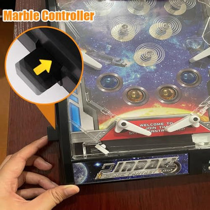 Mini Pinball Game Machine Electronic Desktop Ball Shooting Toy Retro Pinballs Machine Game with LED Lights Sounds and Digital Scorer