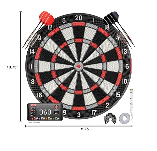 Accudart Smart Electronic Dartboard – Soft Tip Board with Online Play, Bluetooth App Scoring, Stat Tracking & 15.5” Regulation Target