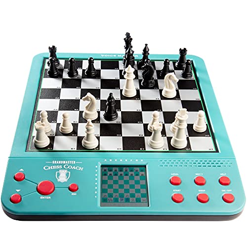 Electronic Chess Set for Kids & Adults- Grandmaster Game w Smart Computer Teaching Coach, 100 Preset Lessons Beginner to Expert - 12 Modes, 30 Skill Levels, Why? Button, + 8 Bonus Games Inc Checkers