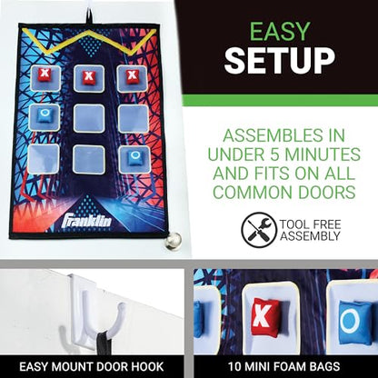 Franklin Sports MLB and NFL Target Toss Game - Kids Over The Door Mini Throwing Game - Perfect Indoor Toy for Kids - style: Tic-Tac-Toe
