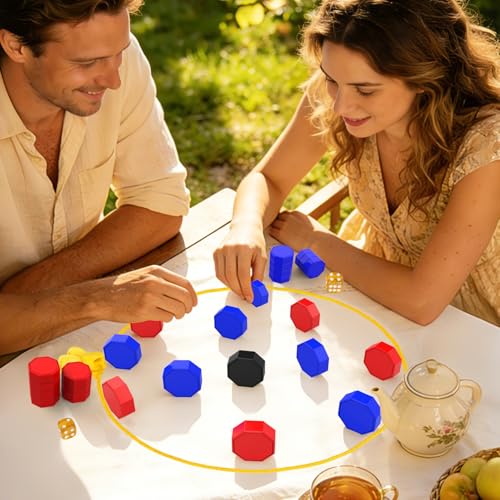 Magnetic Chess Game with Dice, 24 Stones & Black Troublemaker, Updated Family Board Games, Magnet Game with String，Magnetic Stones for Party, Travel & Camping, 2-4 Player Games for Kids & Adults