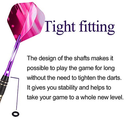 Soft tip Darts Set 18/20 Grams - Professional Darts Plastic Tip with Brass Barrel + Aluminum Shafts + 50 Rubber o-Ring + 6 Flights +50 Soft Tips for Electronic Dartboard - color: 18g-PURPLE