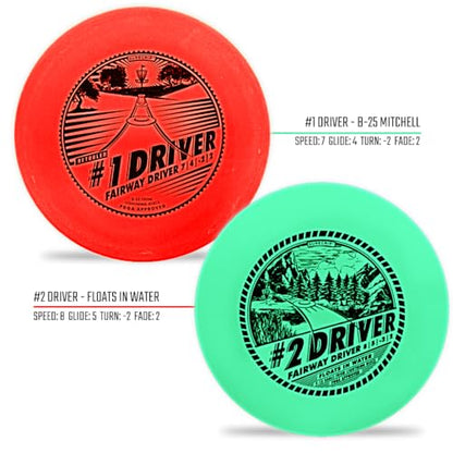Lightning 2-Pack – #1 Driver & #2 Driver (Sure Grip) – Disc Golf Drivers Set, Distance & Control, Floats on Water (#2 Driver Only)
