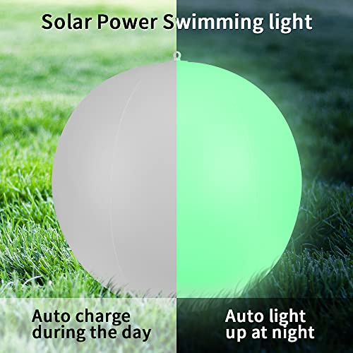Floating Pool Lights Solar Powered,Blibly 14 inch Pool Lights that Float, Inflatable Waterproof Led Balls, Solar Floating Light for Outdoor Swimming Pond Garden Lawn Party Decor (4 Pack) - size: 4Pack