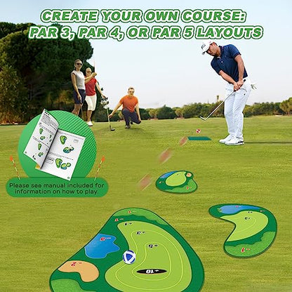 TOY Life Chipping Golf Game Mat Indoor Outdoor Games for Adults and Family Kids Outdoor Play Equipment Stick Chip Game Indoor Golf Set Backyard Games Outdoor Toys for Kids - style: Multi Mat Set