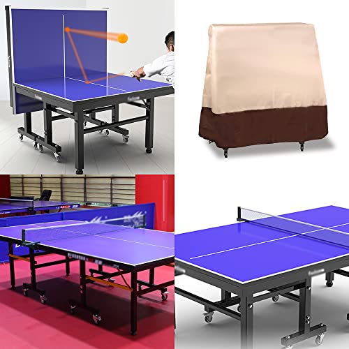 J&C Table Tennis Cover 420D Ping Pong Table Cover Black Full UV Protected Table Tennis Cover Outdoor Waterproof Heavy Duty Ping Pong Table Outdoor Waterproof - color: 210D-beige