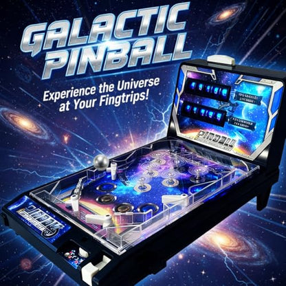 Pinball Machine for Kids 8-12, Pinball Toy with Lights Sounds and Scorer, Compact Tabletop Ball Shooting Game, Action and Reflex Game