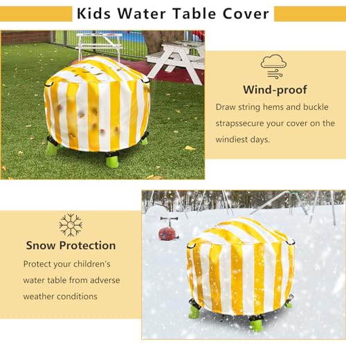 Water Table Cover Spiralin' Seas Waterpark Play Outdoor Sand Water Table Cover 34X34X18 inch-Yellow - color: Yellow