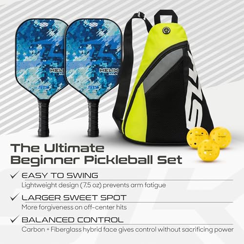 Selkirk Sport SLK Helix Pro Pickleball Paddle | Carbon Fiber & Fiberglass - color: Camo Glitch | Bundle