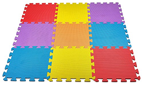 10-Piece Interlocking Floor Mats, Exercise Mat, Safety Play Floor Mat for Kids Tiles Cushions Soft Interlocking Exercise mats Garage Flooring Protector (10 Square Ft)