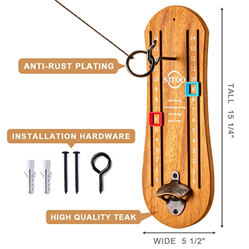 Hook and Ring Games with Bottle Opener, Ring Toss Game for Adults, Ring Toss Game for Indoor and Outdoor Use, Gifts for Men(Wood)