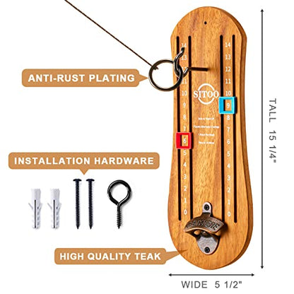 Hook and Ring Games with Bottle Opener, Ring Toss Game for Adults, Ring Toss Game for Indoor and Outdoor Use, Gifts for Men(Wood)
