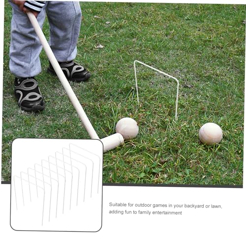 KESYOO 9pcs Croquet Outdoor Croquet Washer Game Replacement Croquet Gate Croquet Wickets Heavy Duty Replacement Croquet Lawn Garden Metal Croquet Iron White