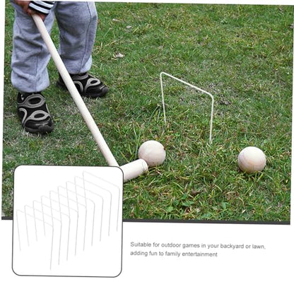KESYOO 9pcs Croquet Outdoor Croquet Washer Game Replacement Croquet Gate Croquet Wickets Heavy Duty Replacement Croquet Lawn Garden Metal Croquet Iron White