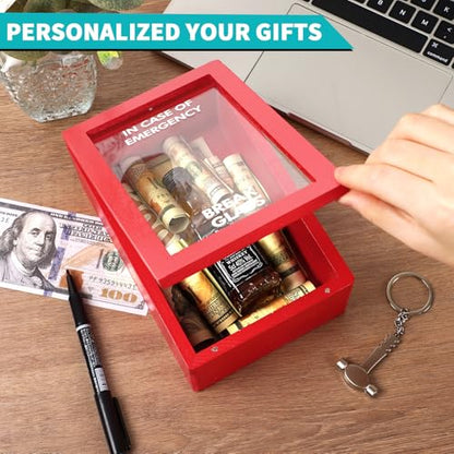 Funny Emergency Box w/Hammer (Large), Break in Case of Emergency Box, Personalized Unique Gifts for Men Women, Office Desk Decor, Random Things, White Elephant Gift for Friend Coworker Family - style: Large Emergency Box