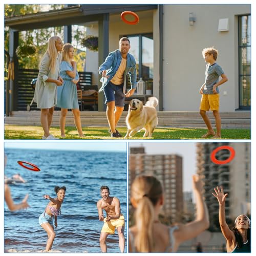 PATIKIL Flying Rings, 14Pcs PP Plastic Flying Discs for Sports Outdoor Playing Game Beach Pool Camping Activities, 7 Color