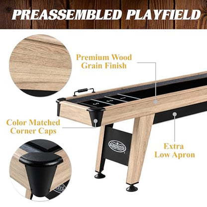 Barrington 9ft Shuffleboard Table with Scratch-Resistant Playfield and 8 Puck Set - size: 9 Ft. Wentworth