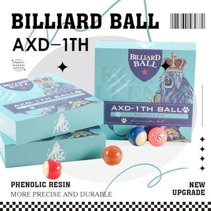 KONLLEN Phenolic Resin Billiard Balls Set 2-1/4" Regulation Size Tournament Pool Balls Set Pool Table Accessories - color: AXD-1TH