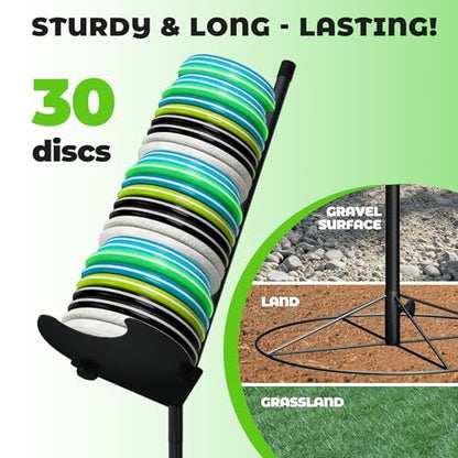 MR Disc Sports Pod Disc Holder, Disc Golf Station for Practice & Training with Carrying Bag