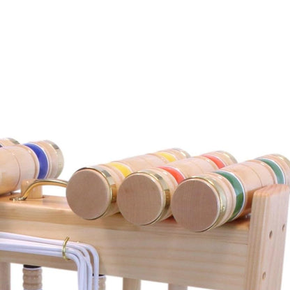 Deluxe Croquet Game Set - 6 Player - with Wooden Stand (Three 28" Handles/Three 32" Handles)