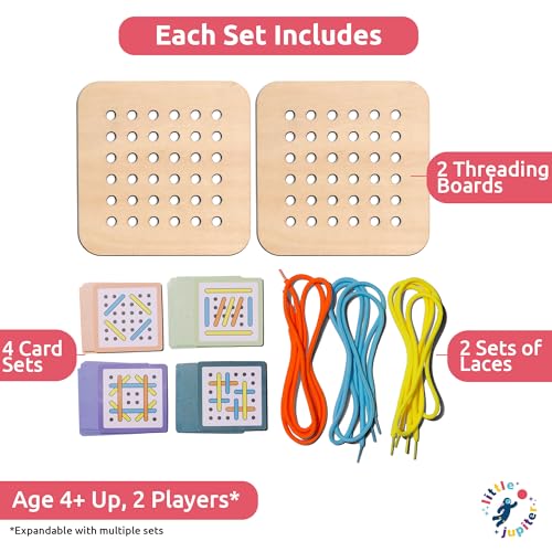 Race to Lace - Perfect Home or Travel Game for Kids and Adults - Ideal for 8-12 Years Old - Solo or 2+ Players for for 4+ Years & Up for Car, Airplanes, Road Trips - Family & Kids