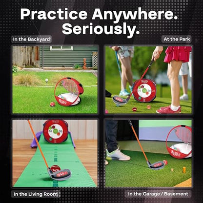 PGA Tour Golf Practice Aids By Golfgen: Premium Chipping Nets, Putting Rings, & Targets, Indoor & Outdoor Training, Improve Accuracy & Control, Master Putting and Chipping, Portable for On The Go