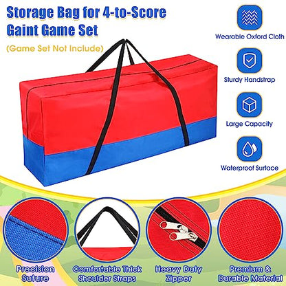 Sadnyy Giant 4 In a Row Game Carry and Storage Bag with Handle and Durable Zipper 47x12x20 Inch Large Carrying Bag for Jumbo 4 in a Row for Kids Outdoor Party Yard Lawn Games, Game Set Not Included