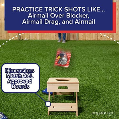 Play Platoon Cornhole Airmail Box- Folding Set of 2- Perfect for Practice- Bag Toss Training for Competitive Cornhole Players, Practice Your Airmail Shot Improve Skills, Board only, Bags not Included - style: 2 Pack - Travel / Folding