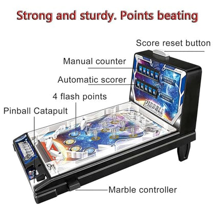 PHATM Table Marble Machine - Pinball Games Mini Tabletop Arcade Game Electronic Pinball Machine with Lights Sounds Grandparent Grandkid Bonding Game