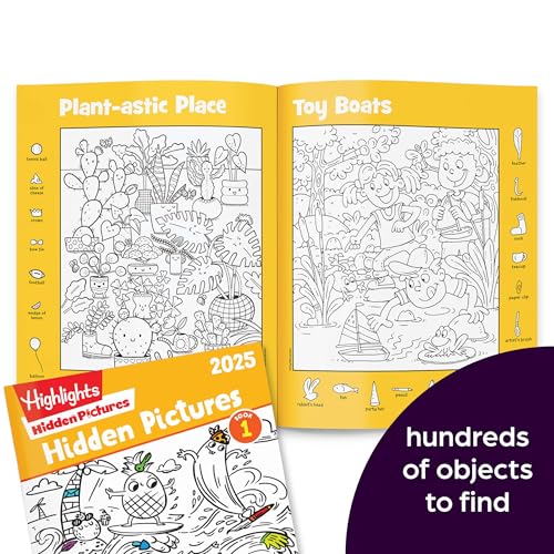 Highlights Hidden Pictures 2025 Activity Book Pack for Kids Ages 6 and Up, 4-Book Set of Travel-Friendly Screen Free Seek and Find Fun, Books Double as Coloring Books