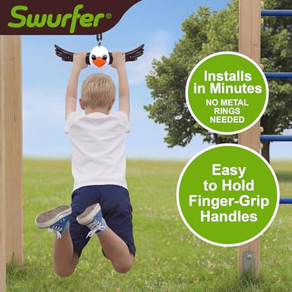 Swurfer Ninja Twister Swing Spins Set - 360° Twist Spin Toy, Swing Sets Accessories for Backyard, Kids Outdoor Play Toys, Slackline Attachment, Easy Install, Adjust Height, Durable,Up to 300lbs Eagle - style: Eagle