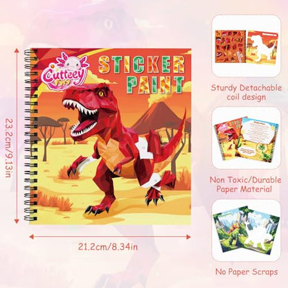 4Pcs Educational Sticker Puzzle Book for Kids, Travel Puzzle Sticker by Number Activity Books with Story - Airplane Car Road Trip for Girls Kids Early Learning, Screen Free, Separation Anxiety Gifts - color: Style-2-4pcs