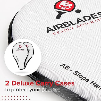 Professional Ping Pong Paddle with Hard Carry Case | Pro Table Tennis Racket | Table Tennis Paddle with Ergonomic Handle | 5 Blades of Wood with Premium Rubber and Sponge by AirBlades | Hard Carry Case - style: 3 Star Twin Pack