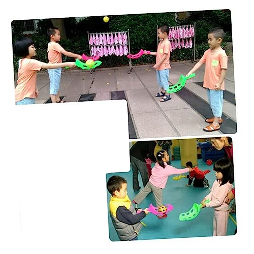 VANZACK Catch and Toss Ball Game Outdoor Playset for Fun Family Activity for Backyard Park Beach Includes Launchers Balls Random Colors