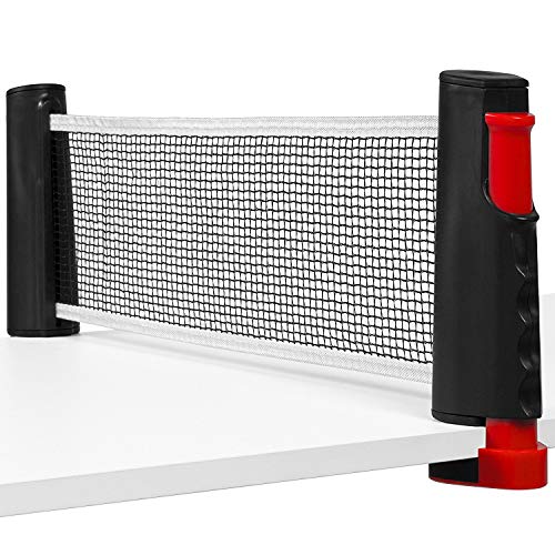 C&H Solutions Ping Pong Set - Recreation Games for Indoor or Outdoor Use, Anywhere Table Ping Pong Set with Paddles and Balls, Retractable Table Ping Pong Net