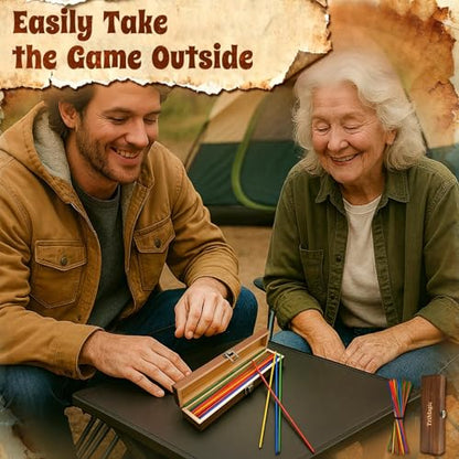 TriMagic Wooden Pick Up Sticks Original Game Set in Gift Box, Pickup Sticks Game, 41-Piece Classic Pick Up Stix, Vintage Old Fashioned Toys for Family, Nostalgic Toys from 50s 60s 70s 80s - style: 41 Pickup Sticks+Wooden Box