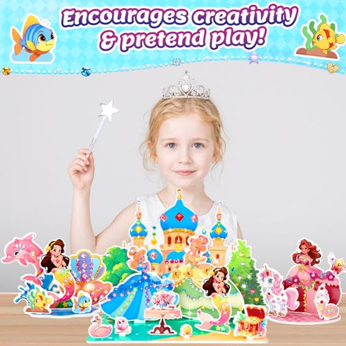Stickers for Kids, Gem Stickers Kit, Travel Toys for Girls, 600+Sticker, DIY Scrapbooking Activity, 5 Princess Theme Diamond Art Kits for Kids Christmas Birthday Gifts for Girls Ages 3, 4, 5, 6, 7, 8 - style: Gem Stickers Kit