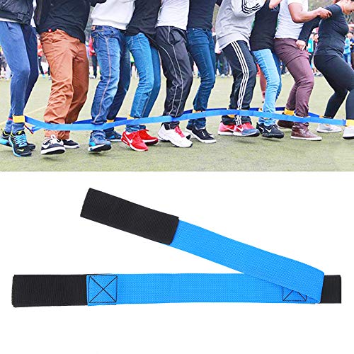 Cooperative Legged Race Band, Team Building Game, Adjustable Elastic Ankle Straps for 3 or 5 People Group, Ribbon with Zippered Storage Bag, Fun Outdoor Party Game for - style: A set of 3 people