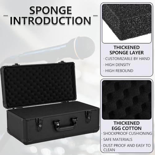 20 Inch Carrying Case With Customizable Pre-Diced Foam, Aluminum Case, Aluminum Alloy Sturdy Build, Storage Case for Microphone, Equipment, Camera, Tools, Recorder, etc - size: 20.4x10.2x7.9 Inch
