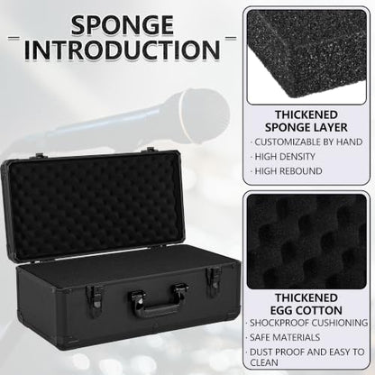 20 Inch Carrying Case With Customizable Pre-Diced Foam, Aluminum Case, Aluminum Alloy Sturdy Build, Storage Case for Microphone, Equipment, Camera, Tools, Recorder, etc - size: 20.4x10.2x7.9 Inch