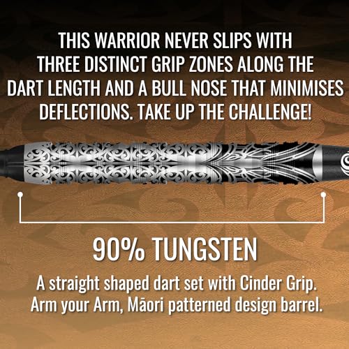 Shot! Darts Warrior Taiaha 90% Soft tip Tungsten Barrels, Balanced for Maximum Aerodynamics Handcrafted Professional Soft Tip Darts Set for Electronic Dartboard | Made in New Zealand