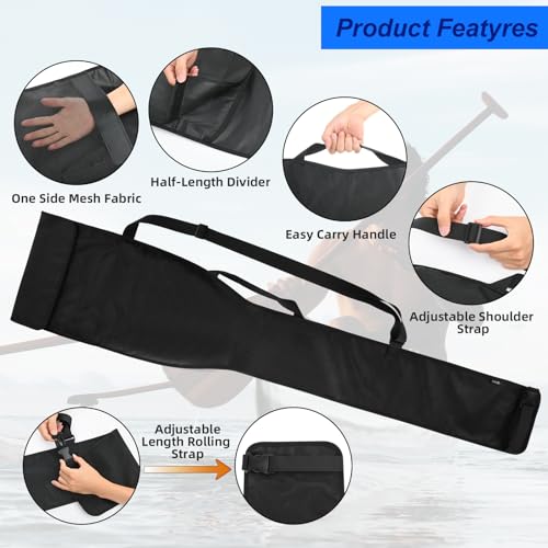 Cosmos Kayak Paddle Bag Carrying Holder Boat Canoe Paddles Case Storage Bag for Holding 2-Piece Adjustable Kayak/Dragon Boat/OC Paddles Up To 51 inch - Mesh Design in Shoulder Strap & Carry Handle